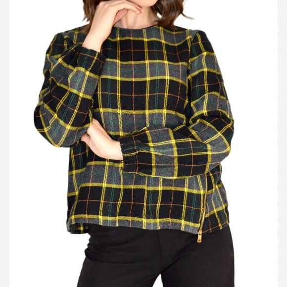 ZARA women's small plaid sweater - Picture 1 of 4
